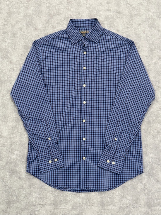 Peter Millar Other - Peter Millar Blue and Navy Check Button-Down Shirt